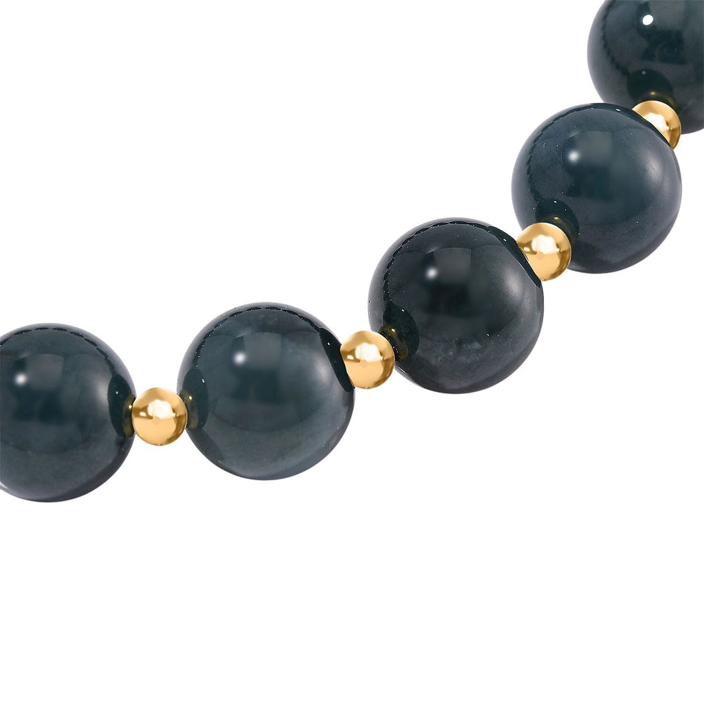SUPER RARE - Natural Type A Jadeite Bracelet (Size 7.5 Strachable) in Yellow Gold Overlay Sterling Silver 120.00 Ct.