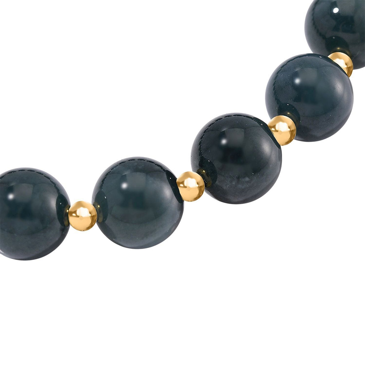 Natural Type A Olmec Jadeite Bracelet (Size 7.5 Stretchable) in Yellow Gold Plating Sterling Silver V32753891 3