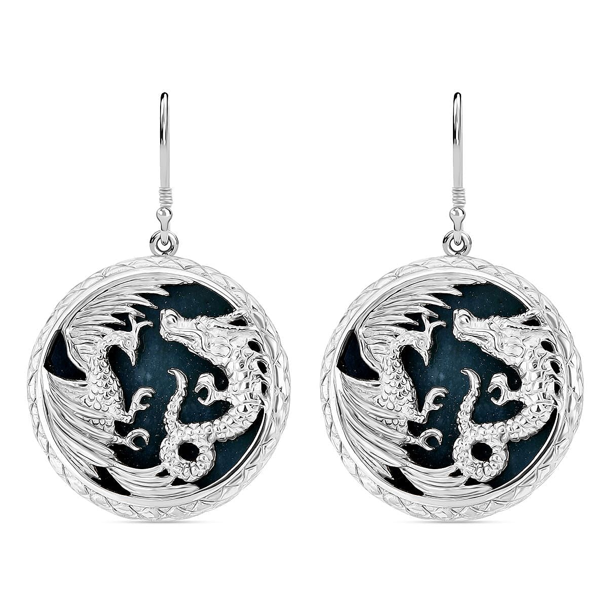 Royal Bali Collection - Guatemala Natural Type A Olmec Jadeite Jade Hook Earring in Sterling Silver 34.28 Ct. 7949192 0