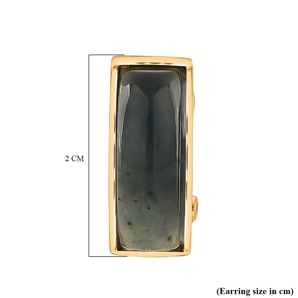Olmec Jadeite Earring with French Clip in Yellow Gold Plated Sterling Silver 8.00 Ct. V32706921 6