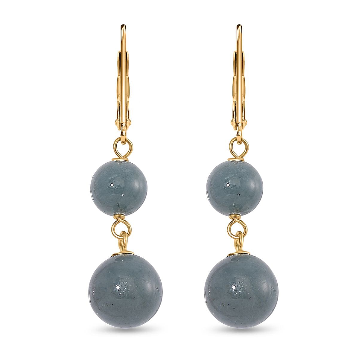 Natural Type A Jadeite Earring with Lever Back in Yellow Gold Plated Sterling Silver 23.00 Ct. 8143860 0