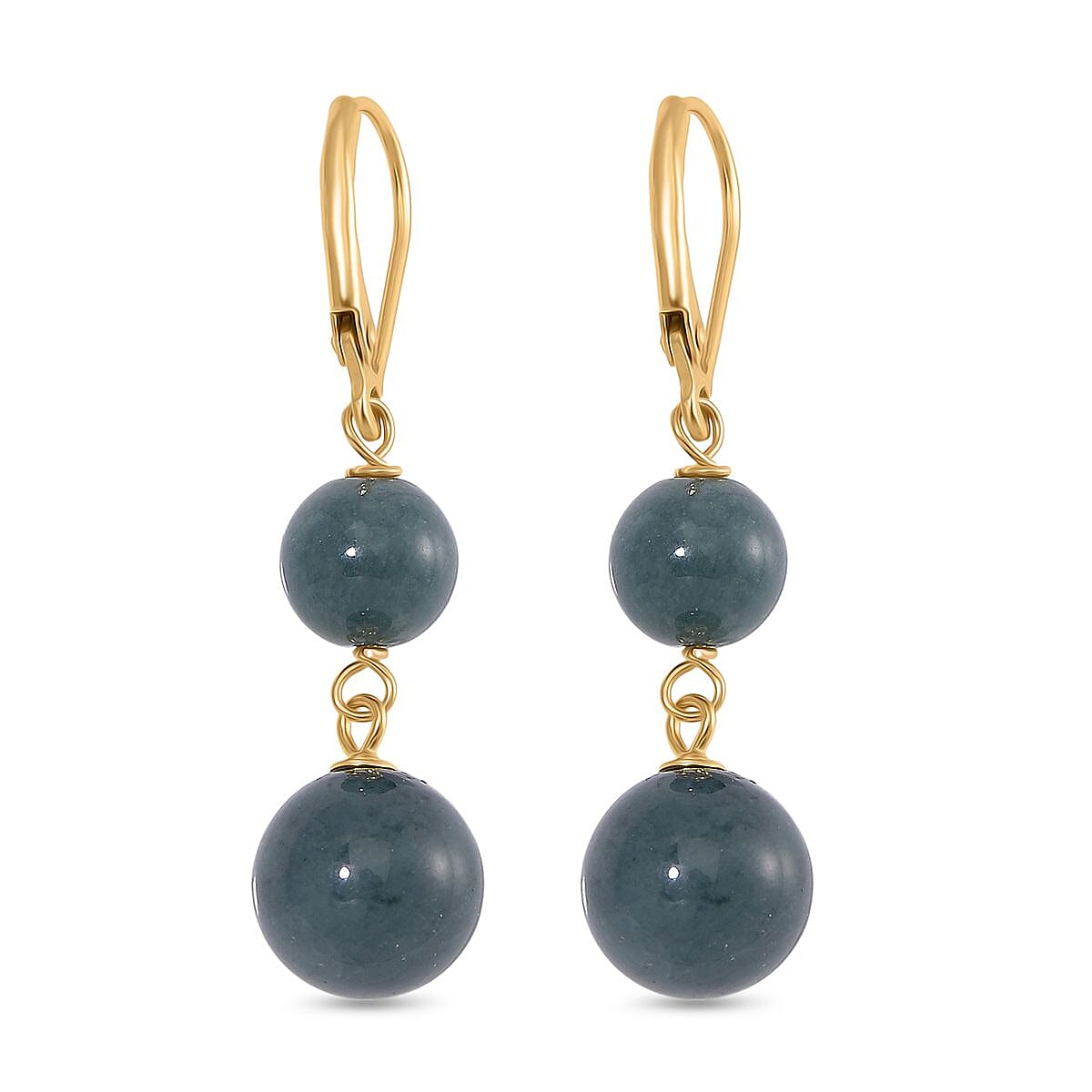 Natural Type A Jadeite Earring with Lever Back in Yellow Gold Plated Sterling Silver 23.00 Ct. 8143860 5