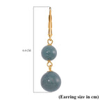 Natural Type A Jadeite Earring with Lever Back in Yellow Gold Plated Sterling Silver 23.00 Ct.