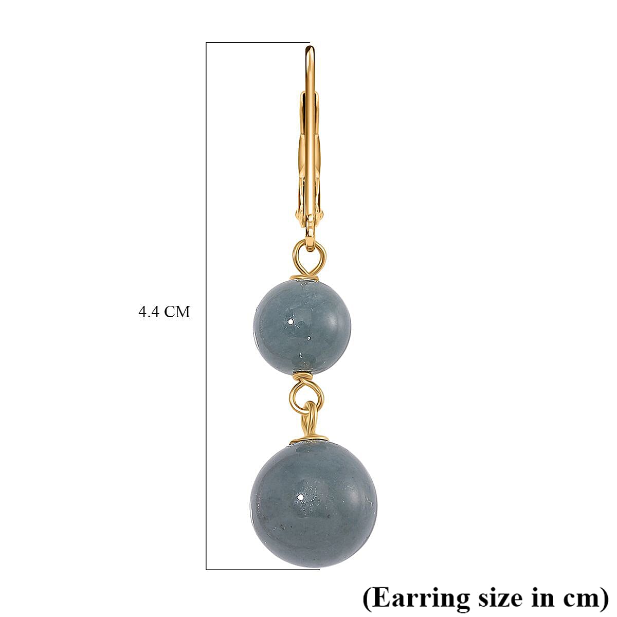 Natural Type A Jadeite Earring with Lever Back in Yellow Gold Plated Sterling Silver 23.00 Ct. 8143860 6