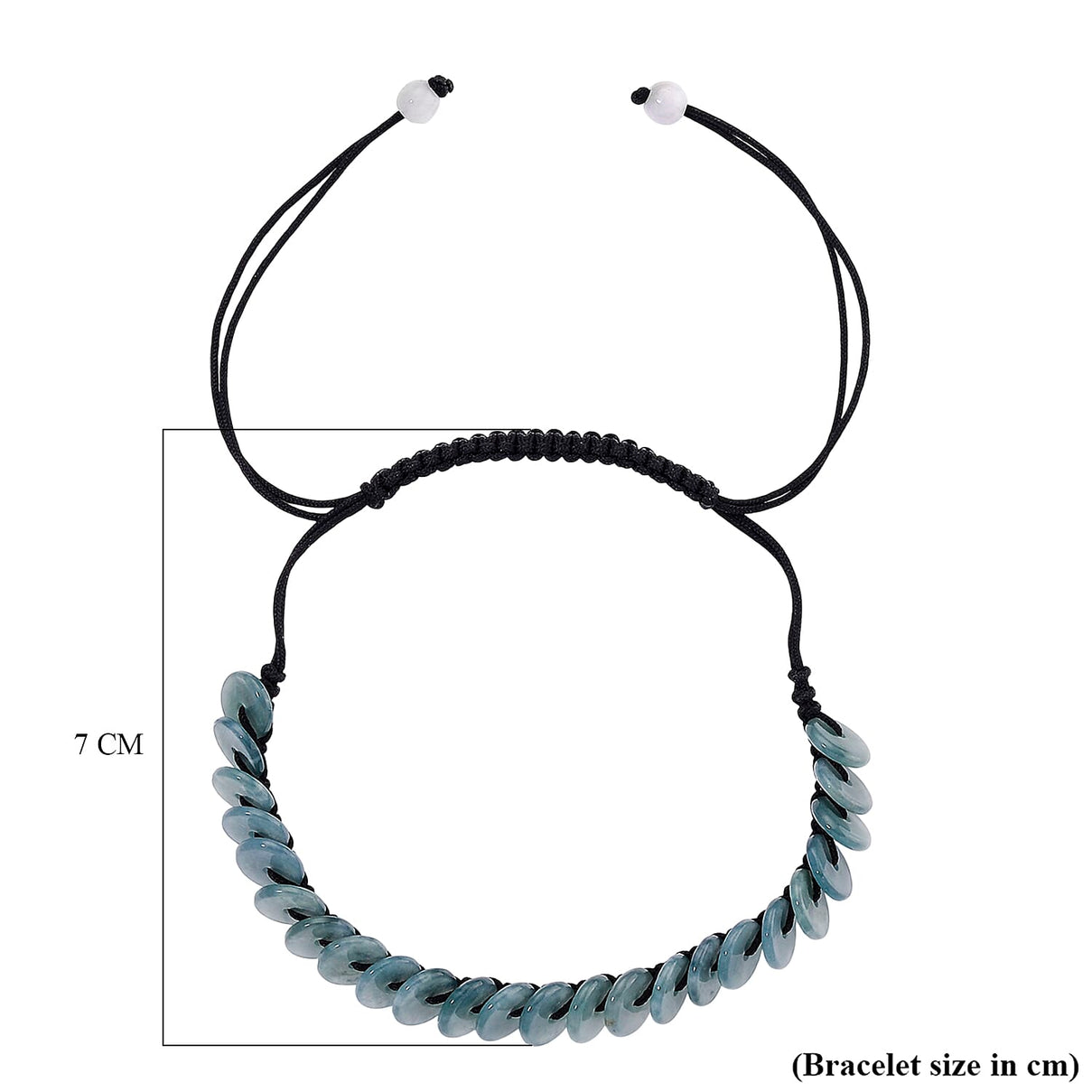 Olmec Natural Jadeite Cord Bracelet (Size 6.5 to 9.5) 27.50 Ct. 8194697 6