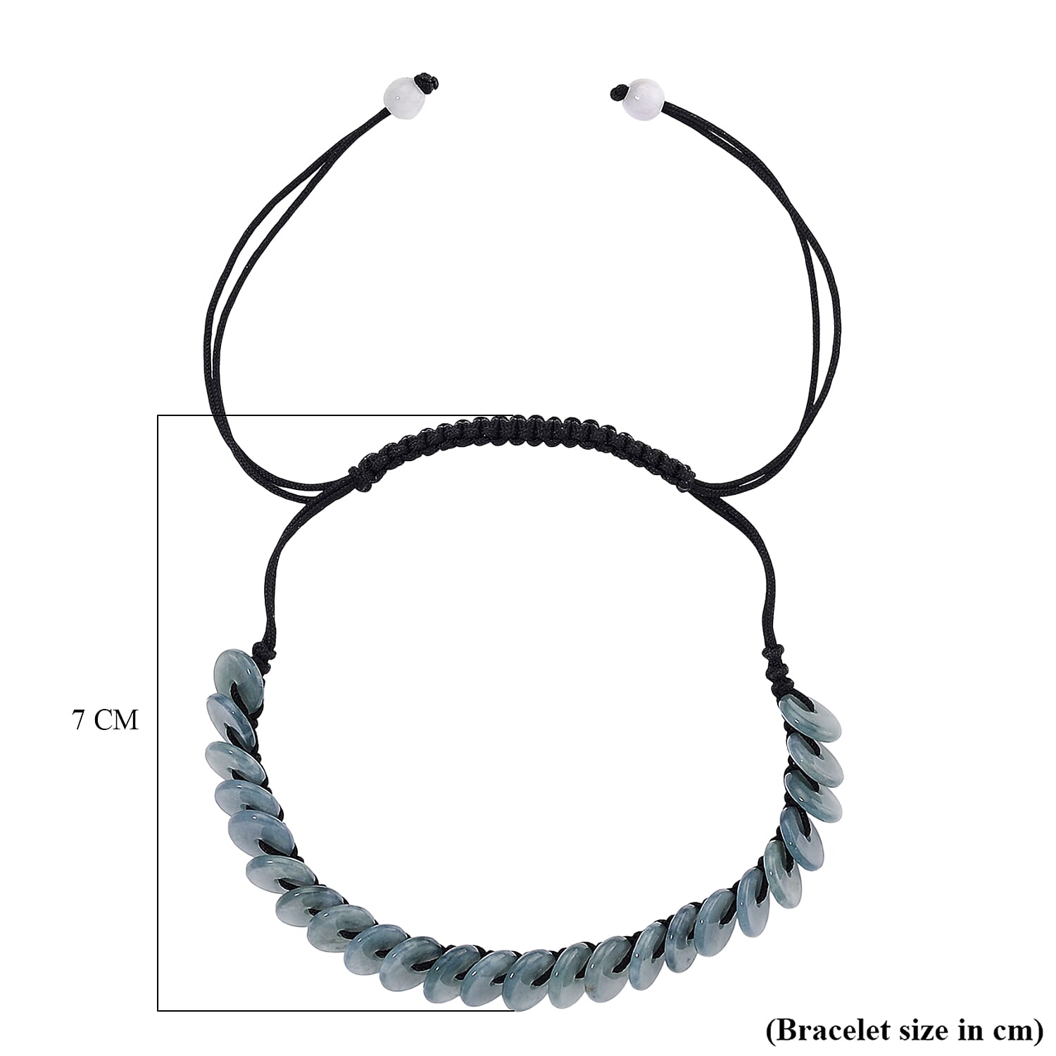 Olmec Natural Jadeite Cord Bracelet (Size 6.5 to 9.5) 27.50 Ct. 8194697 6