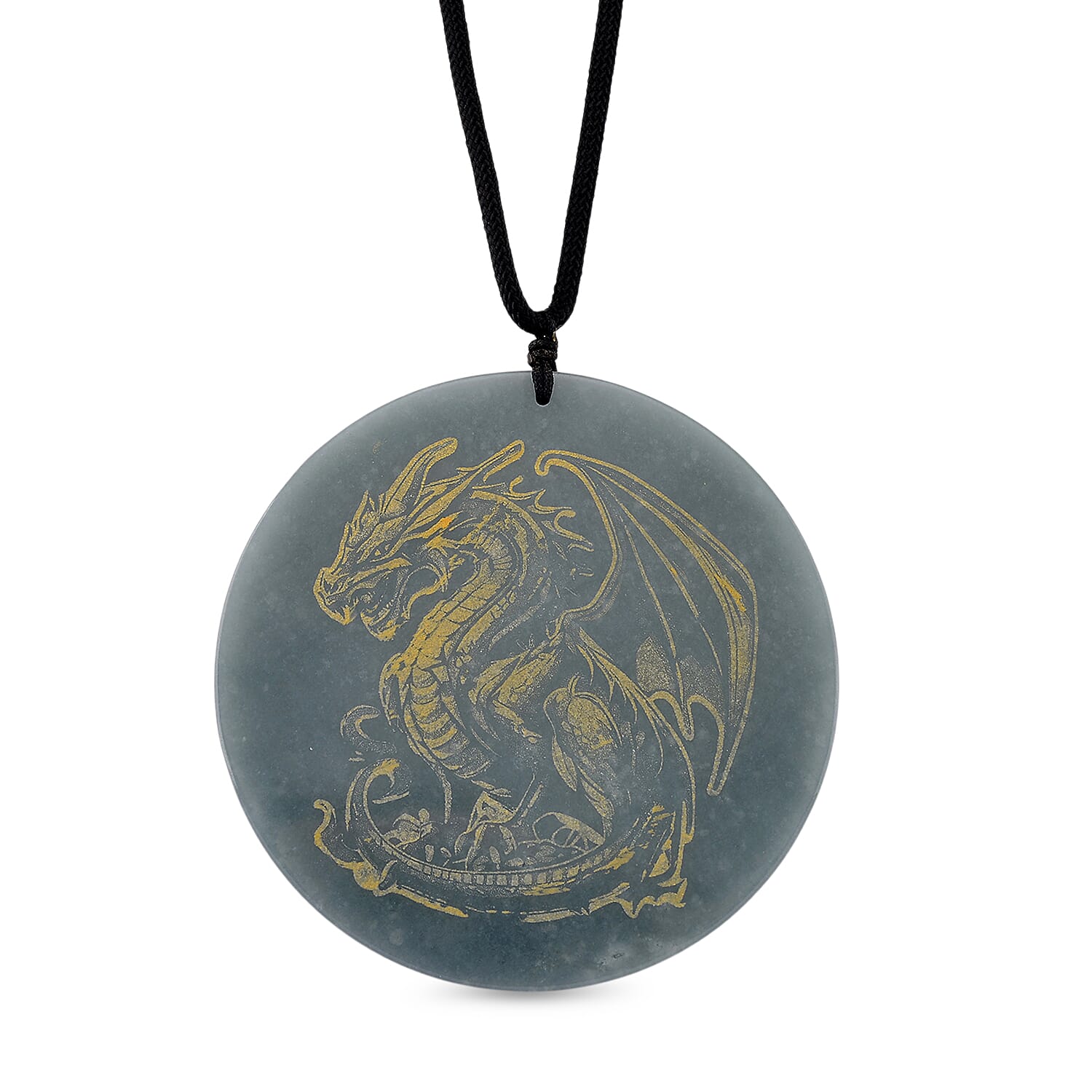 Olmec Jadeite Stone Dragon Necklace (Size 28 Adjustable) 180.00 Ct. 8192847 0