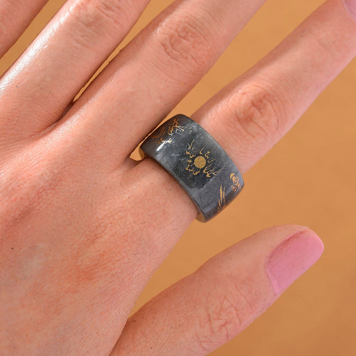 (Sz- L) Natural Type A Jadeite Ring 35.00 Ct. 8206645 2