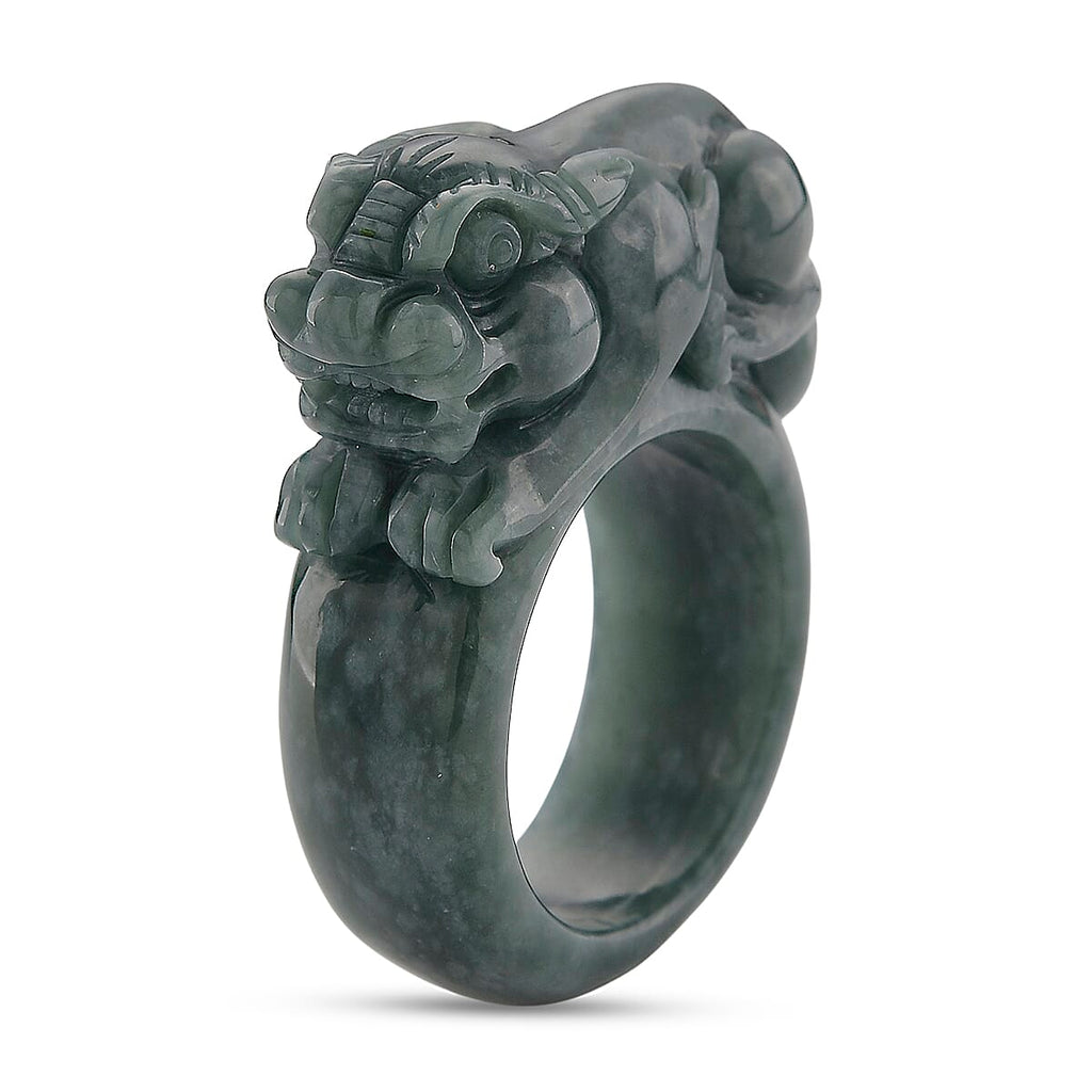 Natural Type A Jadeite Pixiu Ring 90.00 Ct.