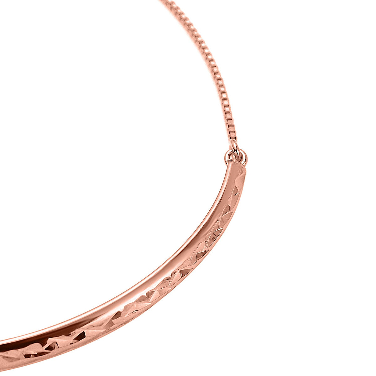 Rose Gold Overlay Sterling Silver Bracelet (Size - 8) Adjustable 7152804 2