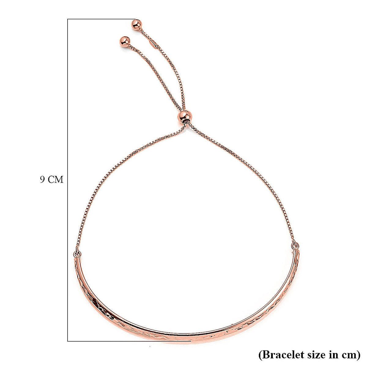 Rose Gold Overlay Sterling Silver Bracelet (Size - 8) Adjustable 7152804 4