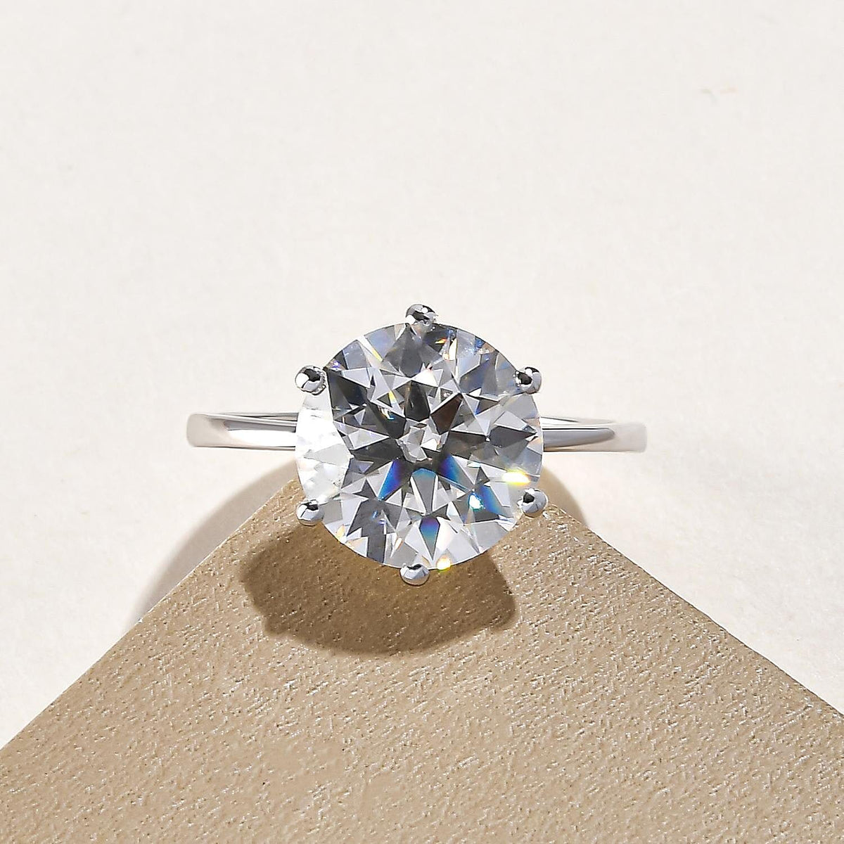 One Time Close Out Deal- 9K White Gold Moissanite Solitaire Ring 3.38 Ct. 8959664 2