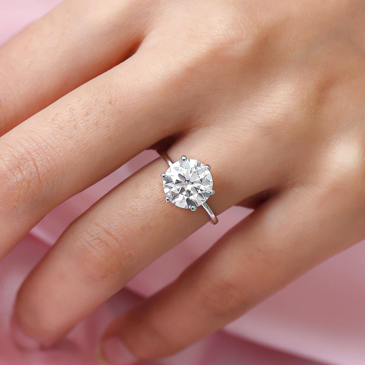 One Time Close Out Deal- 9K White Gold Moissanite Solitaire Ring 3.38 Ct. 8959664 3