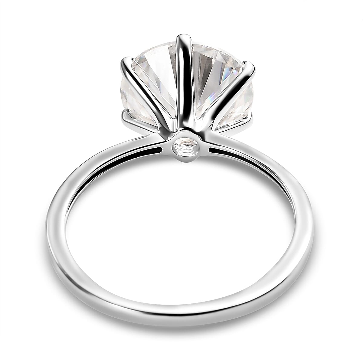 One Time Close Out Deal- 9K White Gold Moissanite Solitaire Ring 3.38 Ct. 8959664 5
