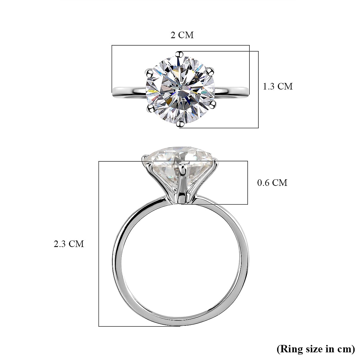 One Time Close Out Deal- 9K White Gold Moissanite Solitaire Ring 3.38 Ct. 8959664 6