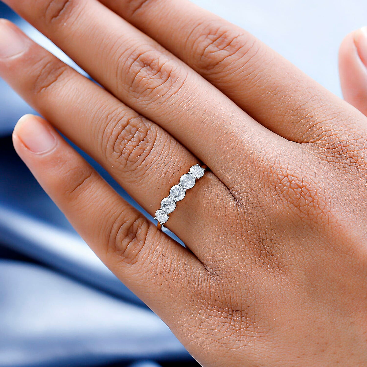 One Time Close Out Deal- 9K Yellow Gold SGL Certified Diamond (G-H) 5 Stone Ring 1.00 Ct 7536177 6