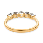 One Time Close Out Deal- 9K Yellow Gold SGL Certified Diamond (G-H) 5 Stone Ring 1.00 Ct