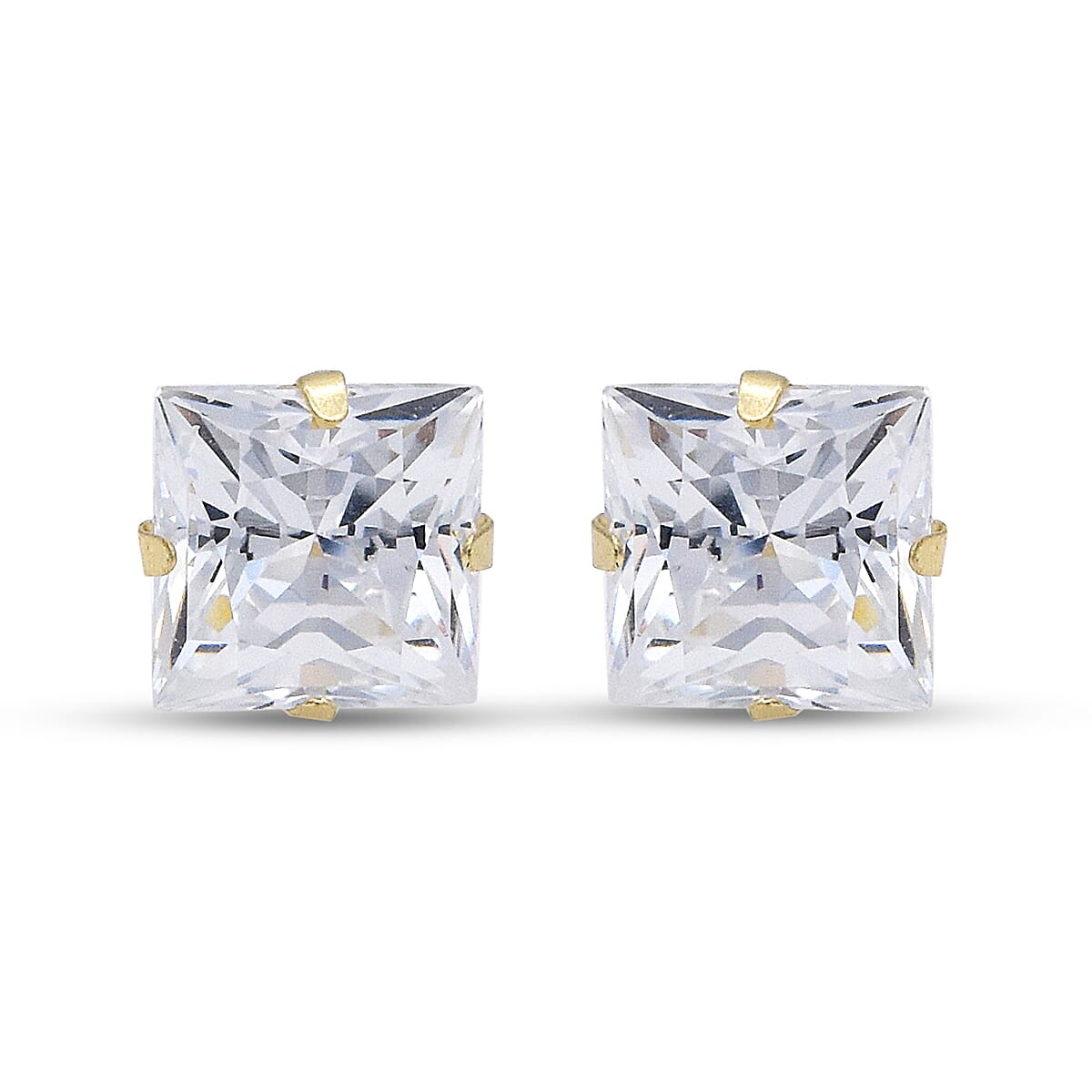 One Time Close Out Deal- 9K Yellow Gold  Zirconia Stud Earrings (with Push Back) 6298696 0