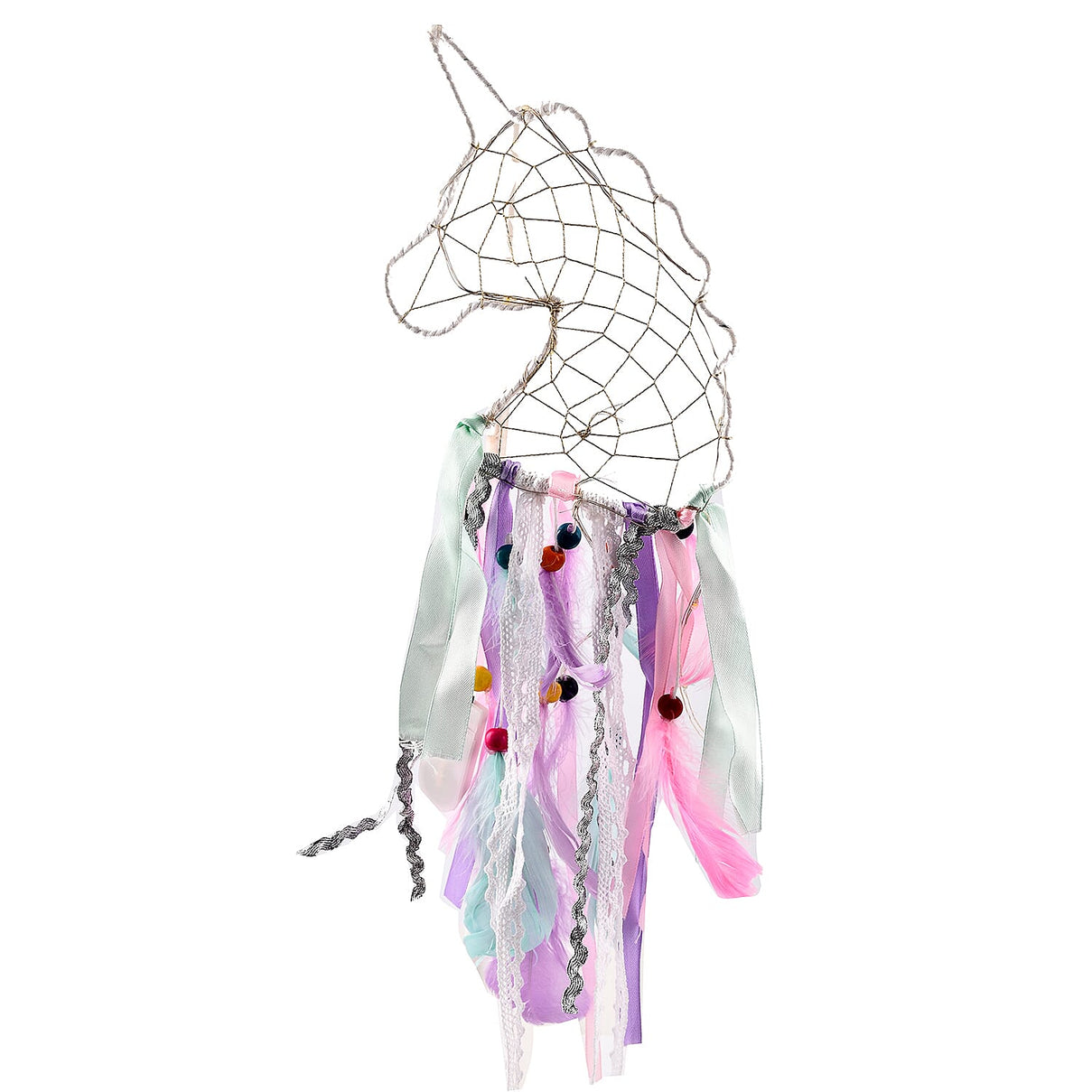 One Time Close Out Deal- Hanging Unicorn Face LED Dream Catcher 7022381 0