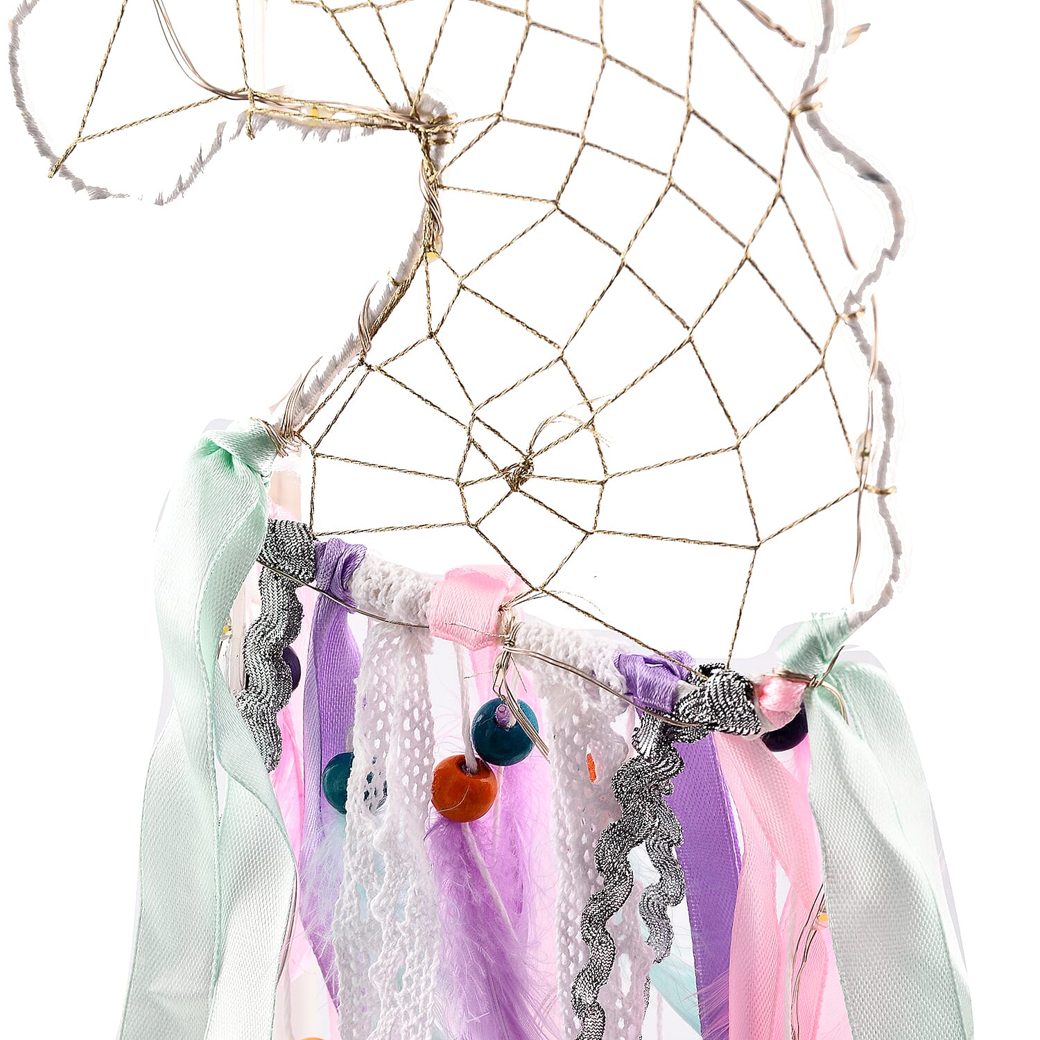 One Time Close Out Deal- Hanging Unicorn Face LED Dream Catcher 7022381 1