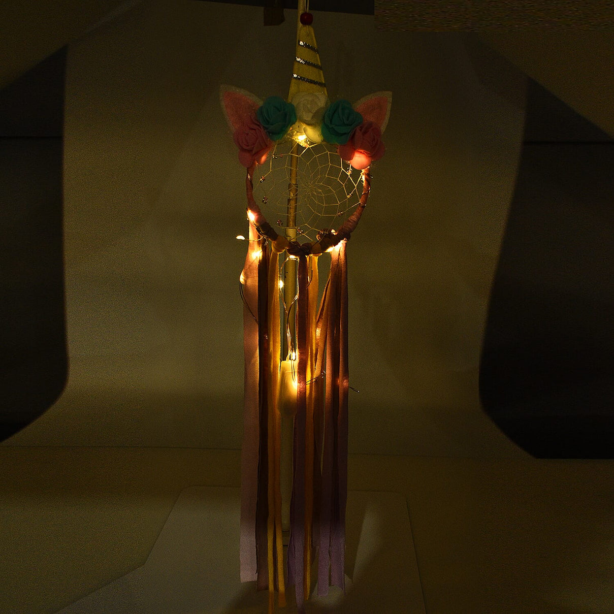 One Time Close Out Deal- Hanging Unicorn LED Dream Catcher 7022380 1