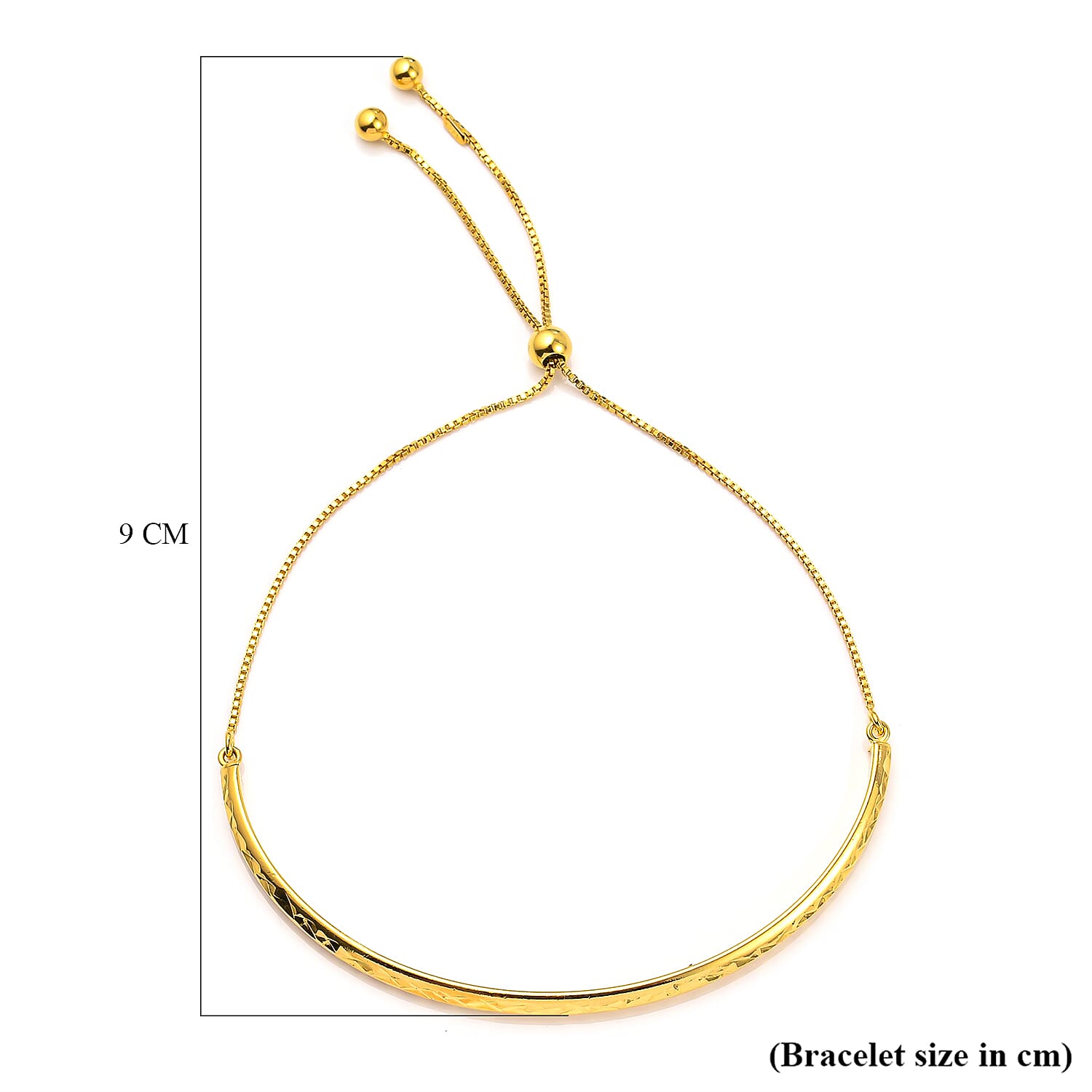 One Time Close Out Deal- Yellow Gold Overlay Sterling Silver Bracelet (Size - 8) Adjustable 7152803 4