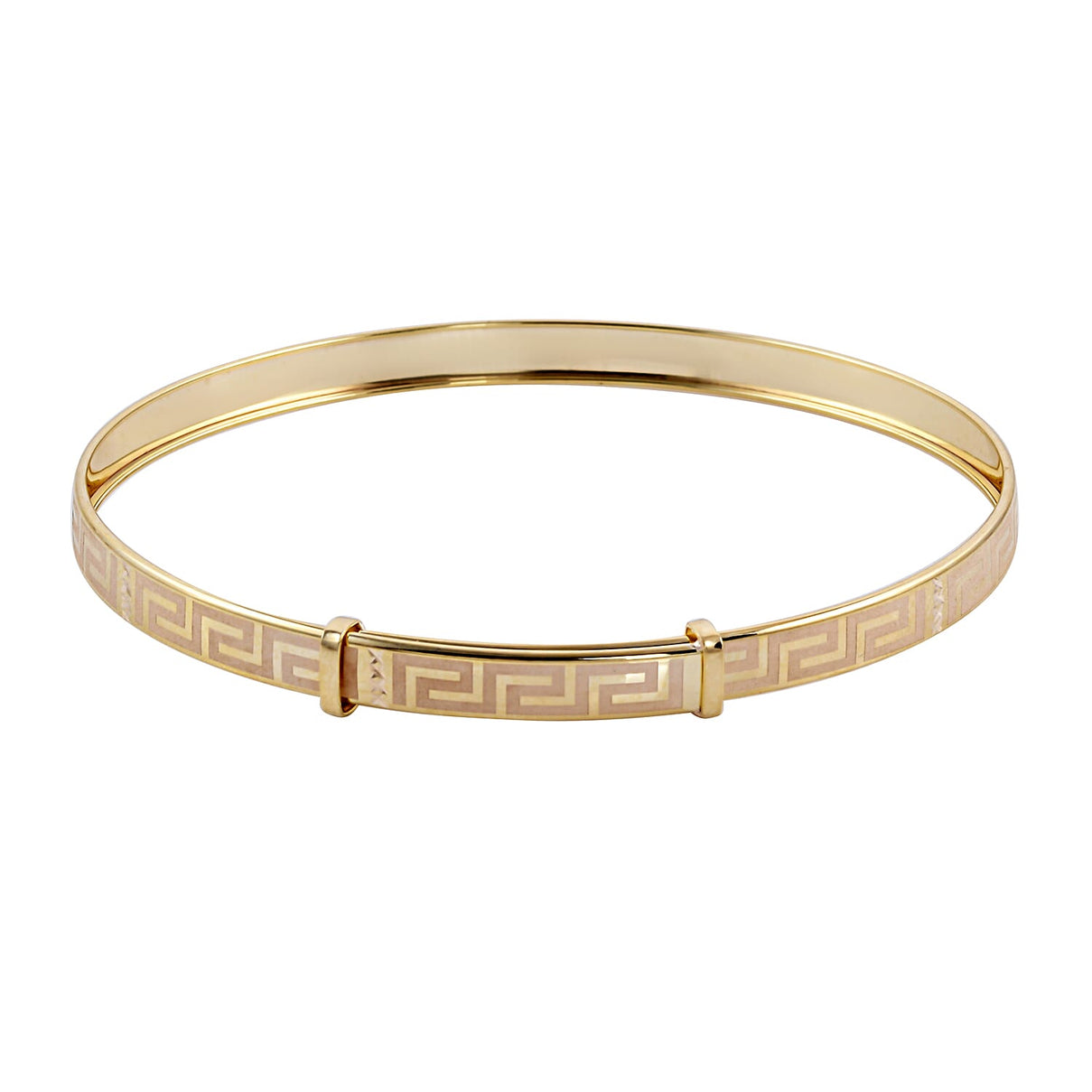 One Time Close Out Deal - 9K Yellow Gold Greek Key Bangle (Size- 7.5) 8921004 0