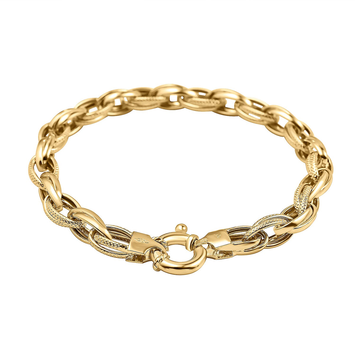 One Time Close Out Deal- 9K Yellow Gold Prince of Wales Bracelet (Size 7.5) with Senorita Clasp, Gold Wt 5.6 Gms. 7346515 0