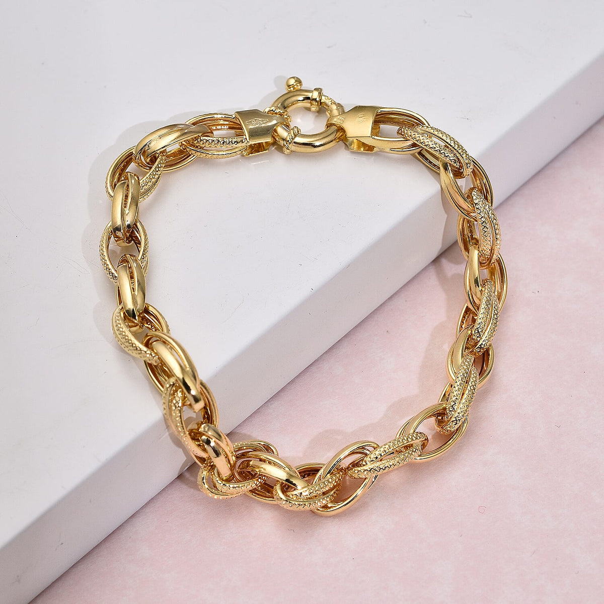 One Time Close Out Deal- 9K Yellow Gold Prince of Wales Bracelet (Size 7.5) with Senorita Clasp, Gold Wt 5.6 Gms. 7346515 1