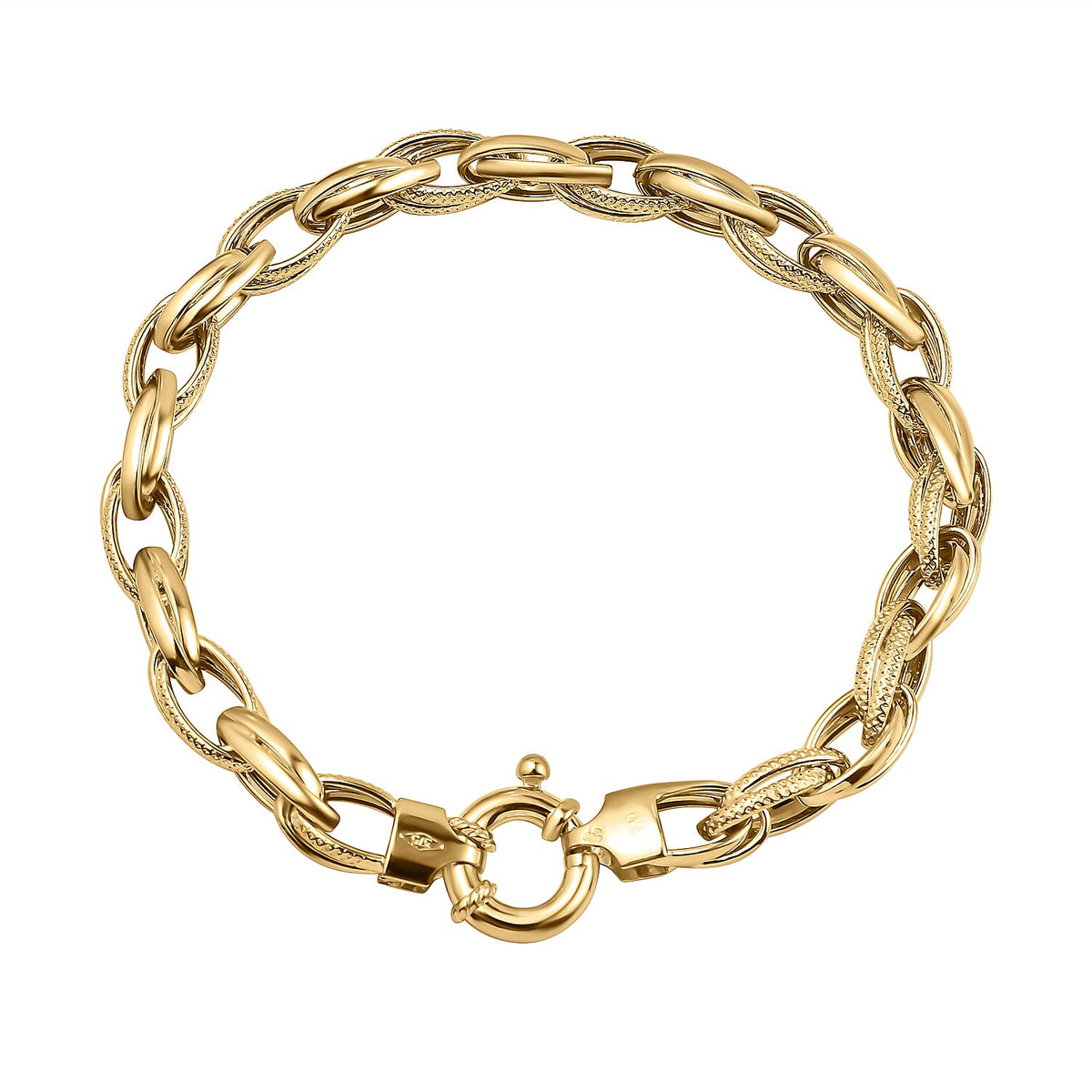 One Time Close Out Deal- 9K Yellow Gold Prince of Wales Bracelet (Size 7.5) with Senorita Clasp, Gold Wt 5.6 Gms. 7346515 2
