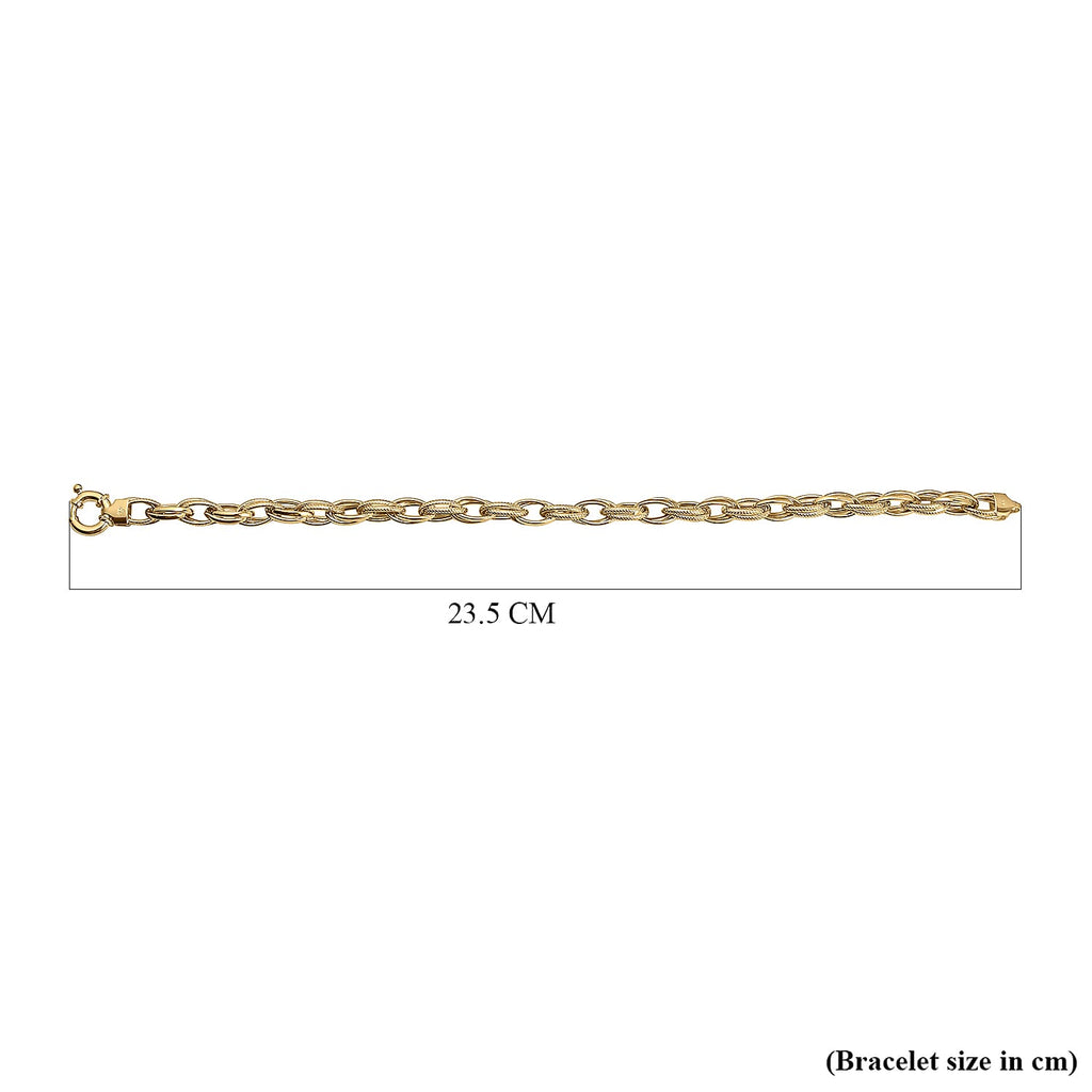 One Time Close Out Deal- 9K Yellow Gold Prince of Wales Bracelet (Size 7.5) with Senorita Clasp, Gold Wt 5.6 Gms.