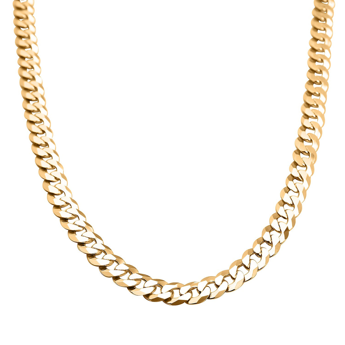 One Time Close Out Deal - Italian Made Yellow Gold Overlay Sterling Silver Curb Necklace (Size - 20), Silver Wt. 25.81 Gms 7385191 0