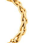 One Time Close Out - Gold Overlay Sterling Silver Broad Link Spiga Bracelet (Size - 7.5)