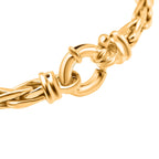 One Time Close Out - Gold Overlay Sterling Silver Broad Link Spiga Bracelet (Size - 7.5)