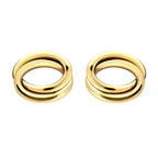 One Time Closeout -  9CT Double Oval Stud Earrings