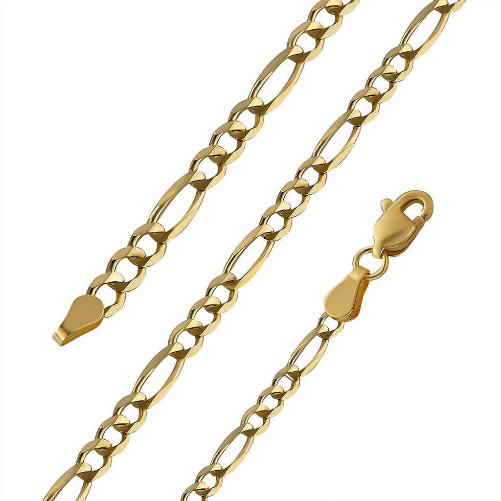 One Time Closeout - 9K Yellow Gold Figaro Necklace (Size - 30), Gold Wt. 12.58 Gms.