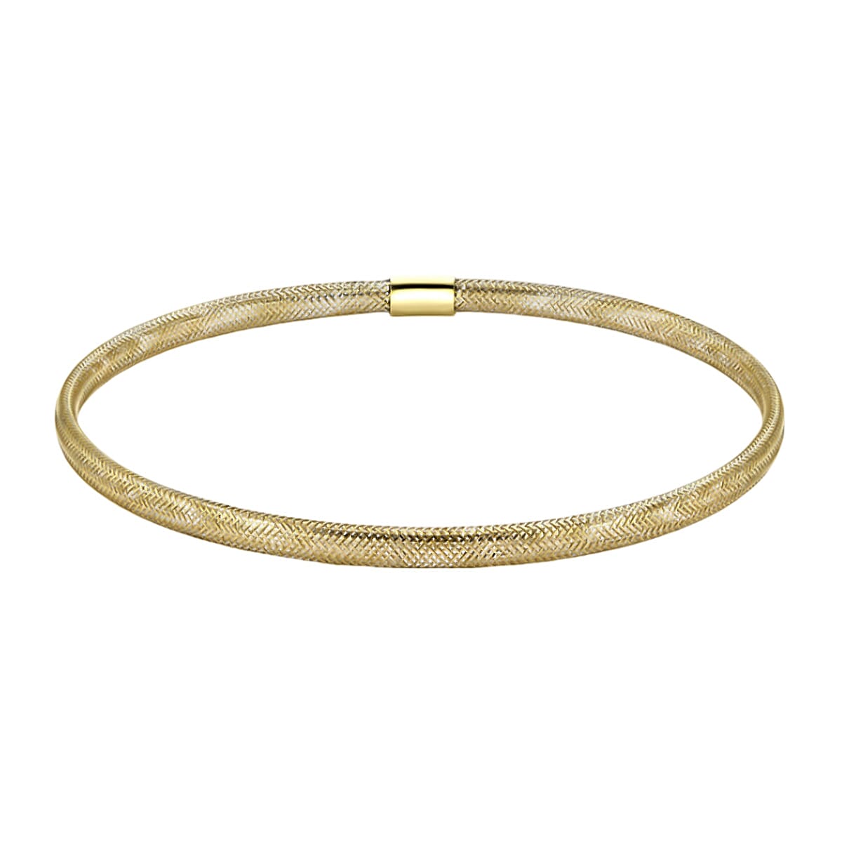 One Time Closeout - 9K Yellow Gold Mesh Slip on Stretchable (Bangle 6-10) 7752359 0