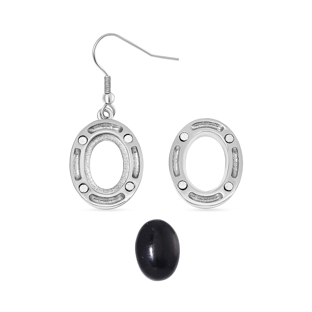 One Time Closeout Deal - Solitaire Drop Earrings with Interchangeable 7 Gemstones - Lapis, Coral, Malachite, Tiger Eye, Howlite, Shungite and Rose quartz 7784382 10