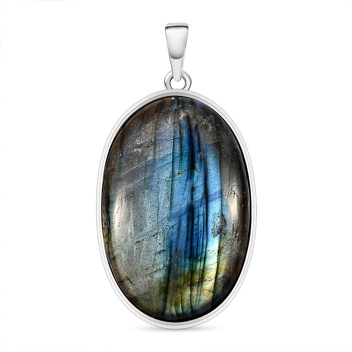 One Time Deal- Malagasy Labradorite Solitaire Pendant in Sterling Silver 32.95 Ct. 8942138 0