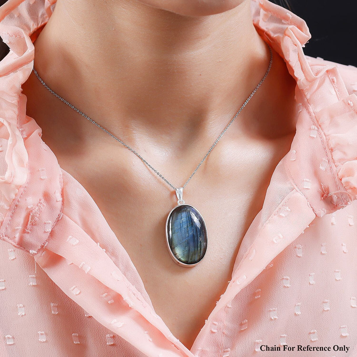 One Time Deal- Malagasy Labradorite Solitaire Pendant in Sterling Silver 32.95 Ct. 8942138 2