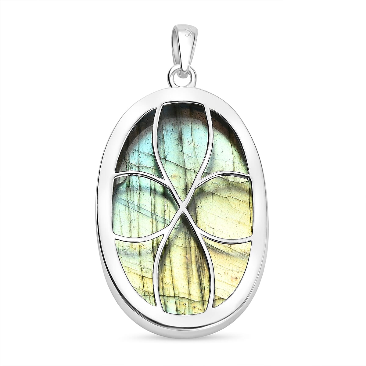 One Time Deal- Malagasy Labradorite Solitaire Pendant in Sterling Silver 32.95 Ct. 8942138 5