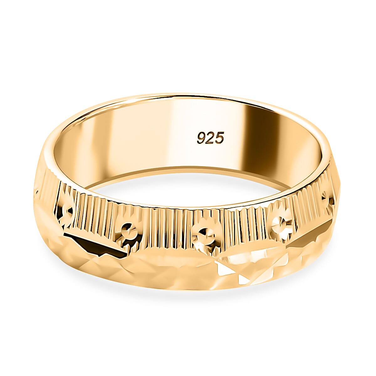 18K Yellow Gold Plated Sterling Silver Band Ring 8282949 0