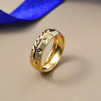 18K Yellow Gold Plated Sterling Silver Band Ring
