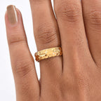 18K Yellow Gold Plated Sterling Silver Band Ring