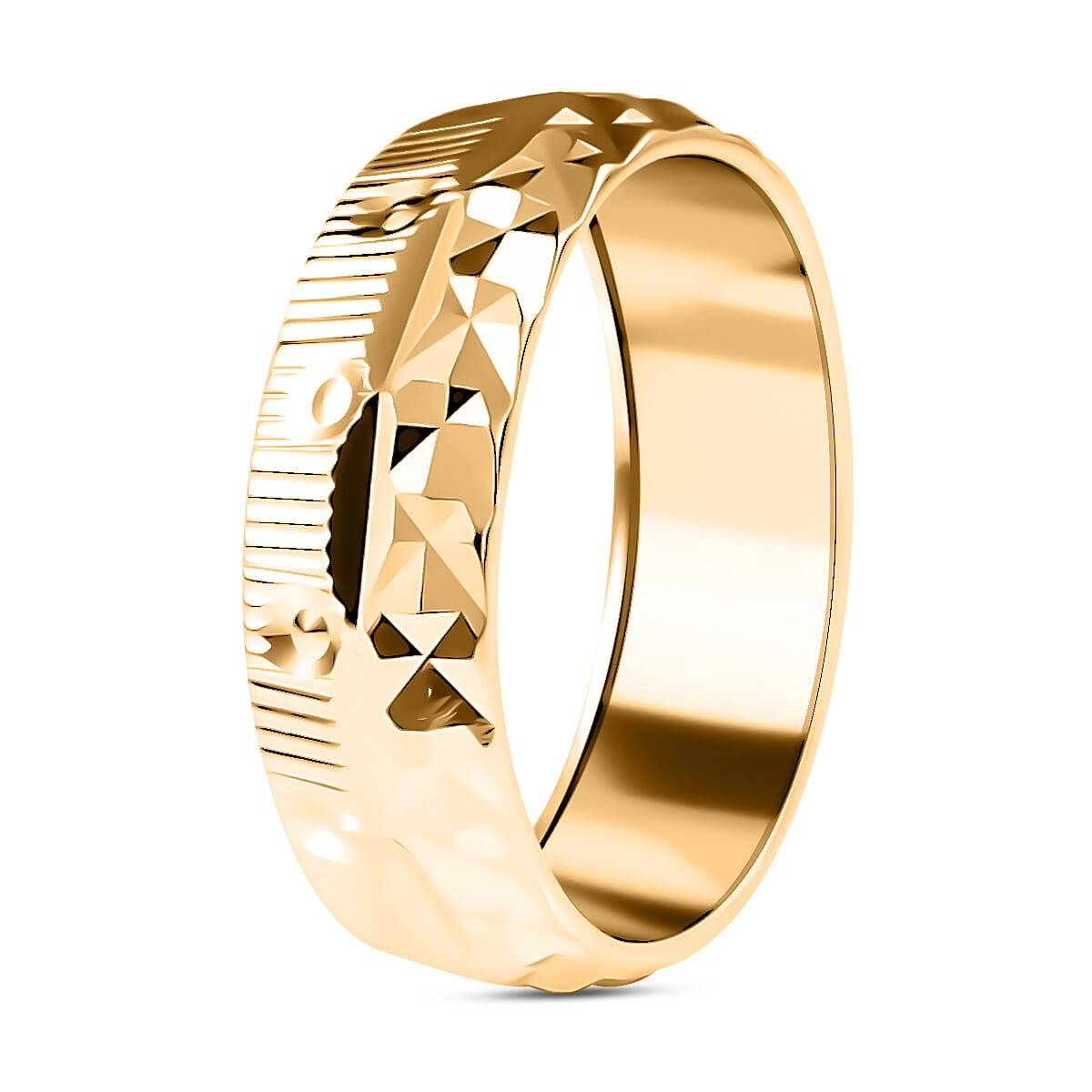 18K Yellow Gold Plated Sterling Silver Band Ring 8282949 4