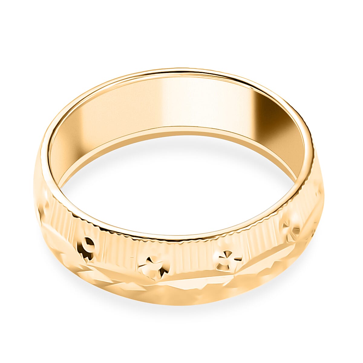 18K Yellow Gold Plated Sterling Silver Band Ring 8282949 5