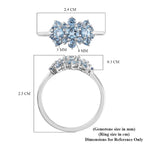 One Time Deal- 9K White Gold AA Santamaria Aquamarine Boat Ring 1.06 Ct.