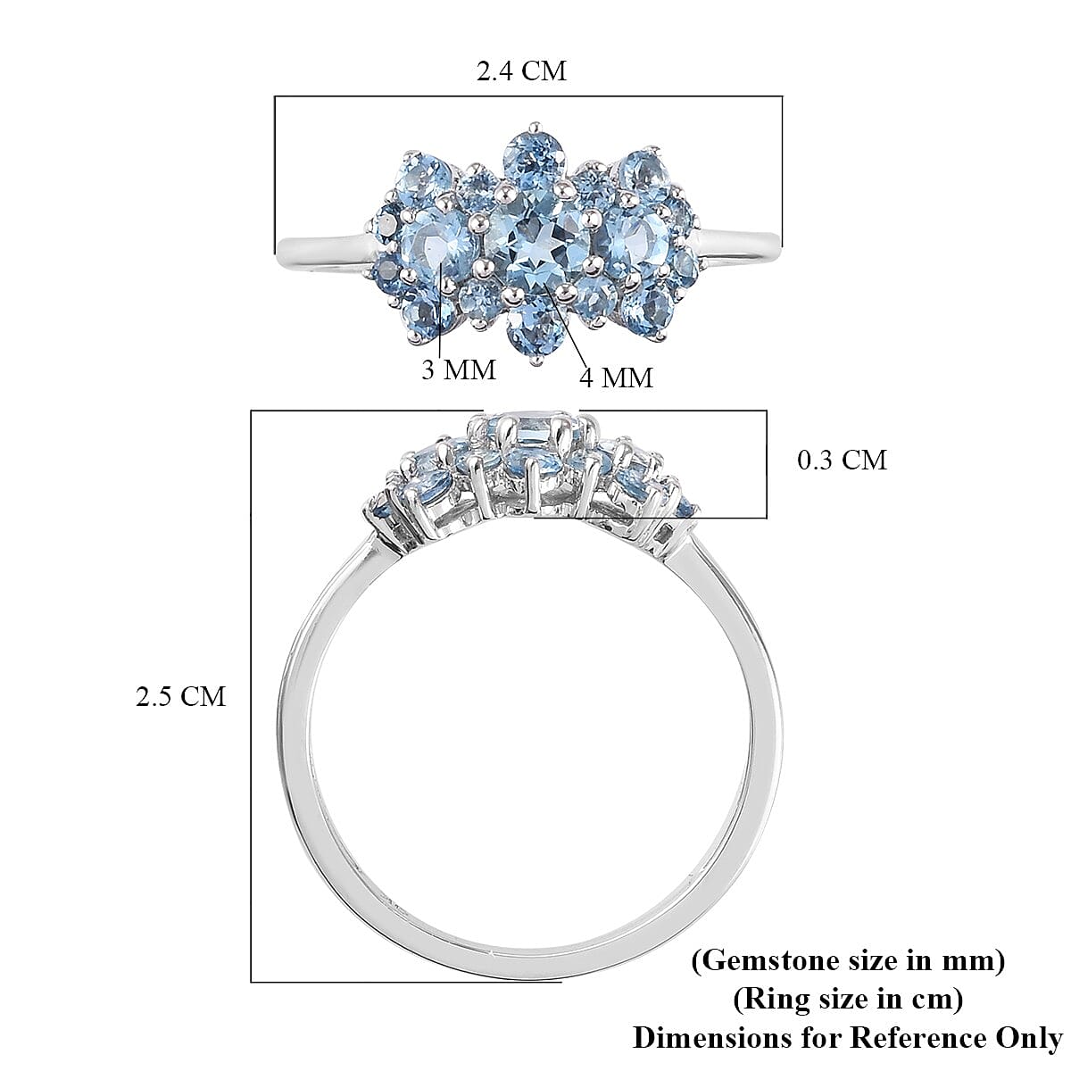 One Time Deal-9K White Gold AA Santamaria Aquamarine Boat Ring 1.08 Ct. 3767872 6