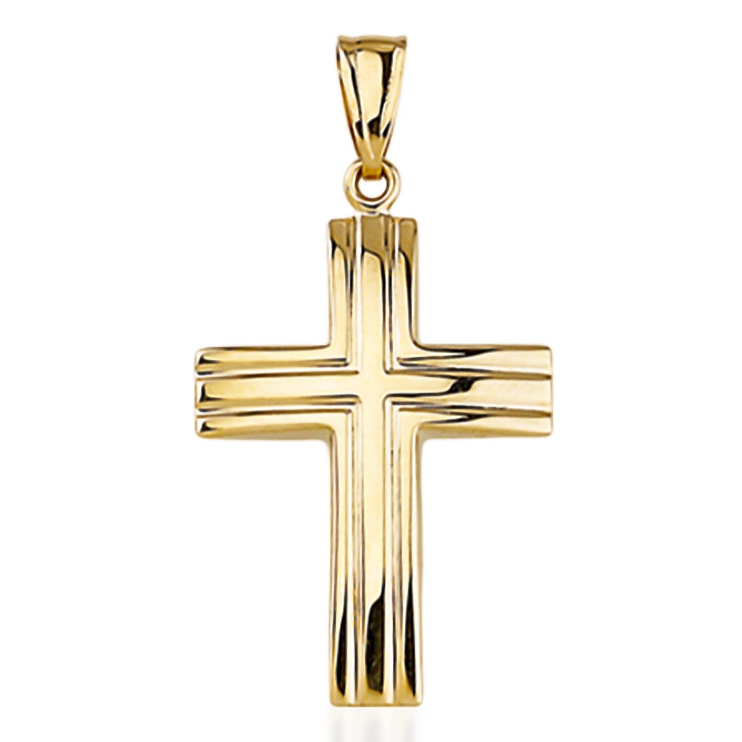 One Time Deal - 9K Yellow Gold Cross Pendant with Clasp 7939329 1