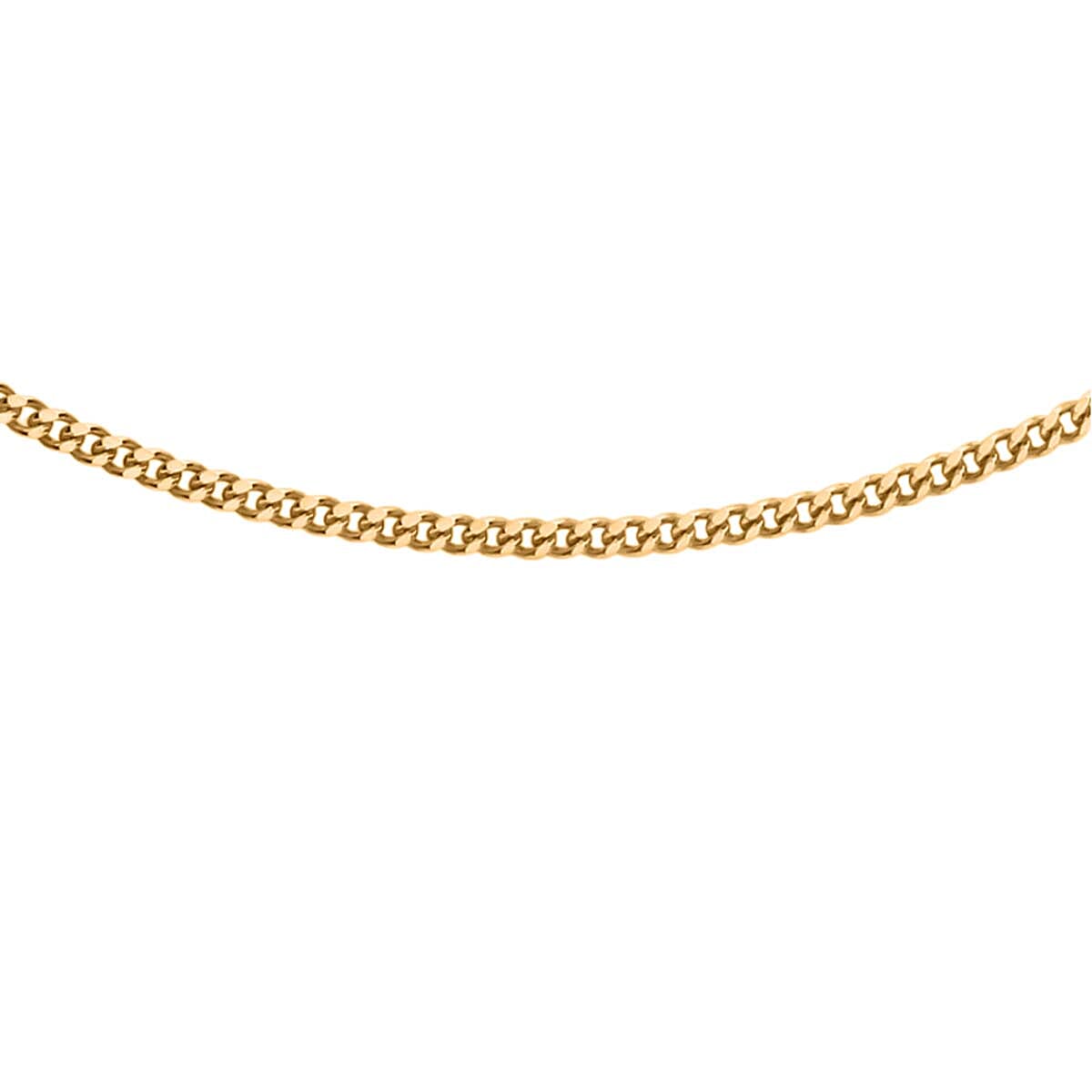 One Time Deal - 9K Yellow Gold Diamond Cut Curb Necklace (Size - 18) with Spring Ring Clasp 8071966 1